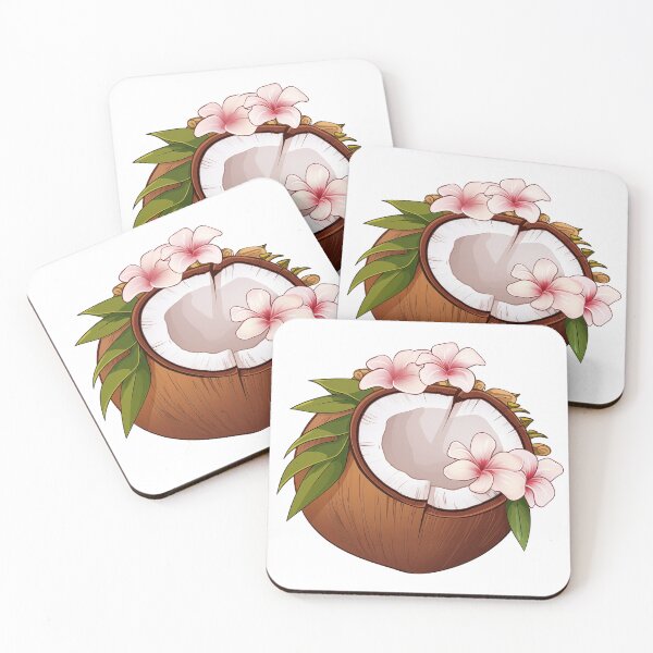 Item preview, Halved Coconut Floral Decor designed and sold by New-School-Wave.