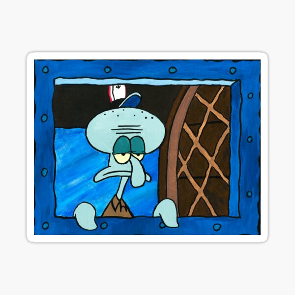 Squidward Krusty Krab Window Sticker