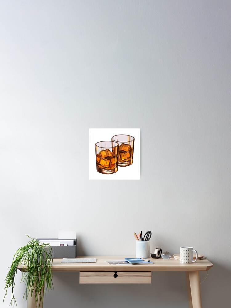 Thumbnail 2 of 3, Poster, Amber Whiskey On Rocks designed and sold by New-School-Wave.
