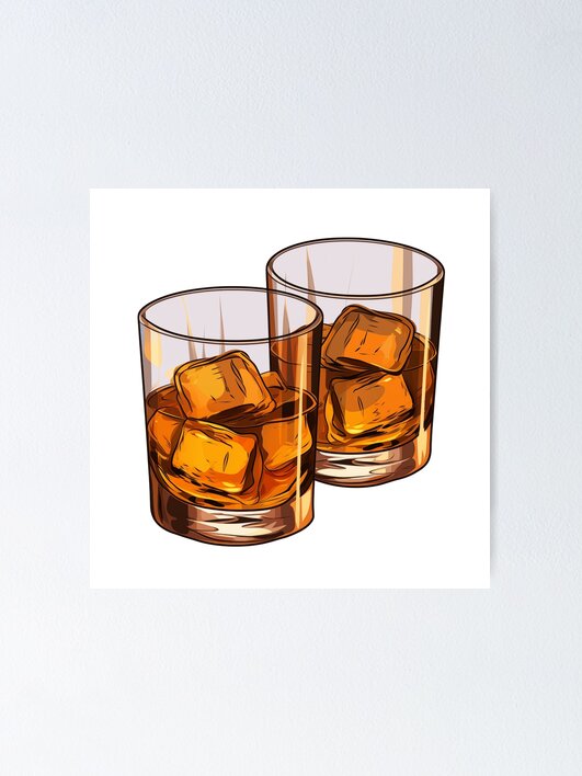 Thumbnail 1 of 3, Poster, Amber Whiskey On Rocks designed and sold by New-School-Wave.
