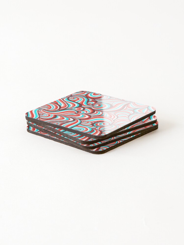 Thumbnail 4 of 5, Coasters (Set of 4), Retro Psychedelic Pattern designed and sold by ViaARTfactory.