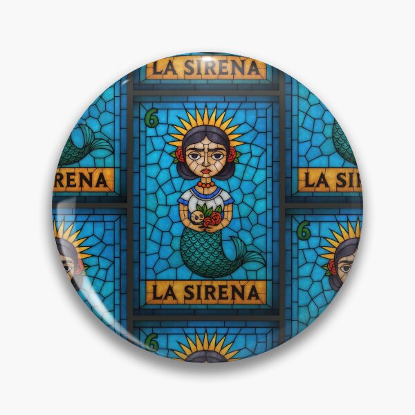 Item preview, Mexican Lottery Card 6 La Sirena The Mermaid Frida Kahlo designed and sold by retrographics.
