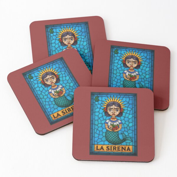 Item preview, Mexican Lottery Card 6 La Sirena The Mermaid Frida Kahlo designed and sold by retrographics.