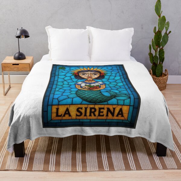 Item preview, Mexican Lottery Card 6 La Sirena The Mermaid Frida Kahlo designed and sold by retrographics.