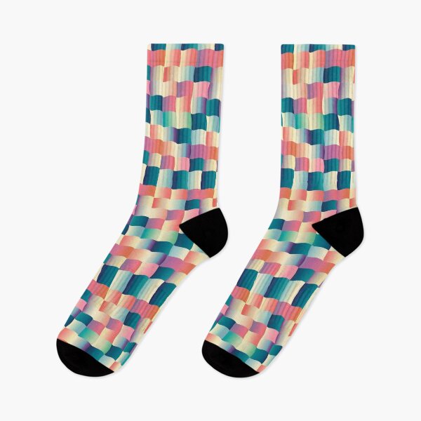 Item preview, Colorful Retro Wavy Checkerboard Pattern Design designed and sold by ArgentoArt.