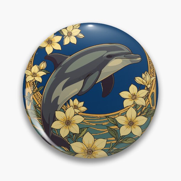 Item preview, Dolphin With Yellow Jasmine Flowers designed and sold by taiche.