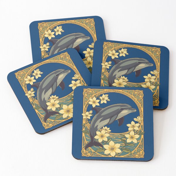 Item preview, Dolphin With Yellow Jasmine Flowers designed and sold by taiche.