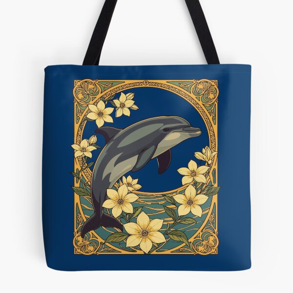 Item preview, Dolphin With Yellow Jasmine Flowers designed and sold by taiche.