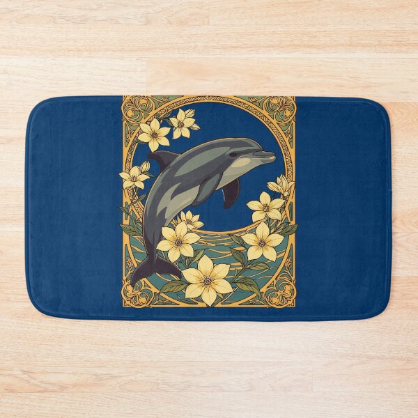 Item preview, Dolphin With Yellow Jasmine Flowers designed and sold by taiche.