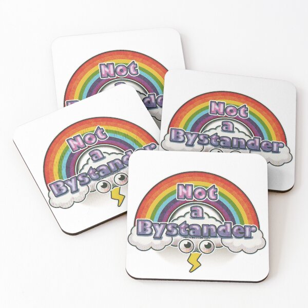 Item preview, Not a Bystander – Retro Rainbow Pride Activism Sticker designed and sold by Bouncing Around Soaps.