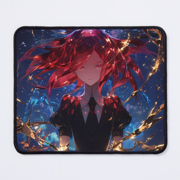 Item preview, Cinnabar Land Lustrous Anime Girl Waifu Red Glow Deep Ocean Gems designed and sold by SuperTeamCanada.