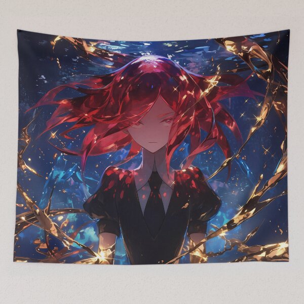 Item preview, Cinnabar Land Lustrous Anime Girl Waifu Red Glow Deep Ocean Gems designed and sold by SuperTeamCanada.