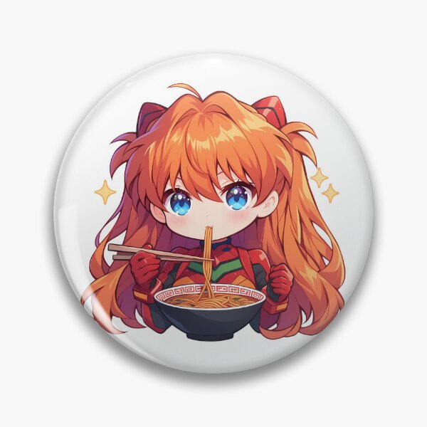 Item preview, Soryu Neon Asuka Langley Evangelion Chibi Fiery Ramen Anime designed and sold by SuperTeamCanada.