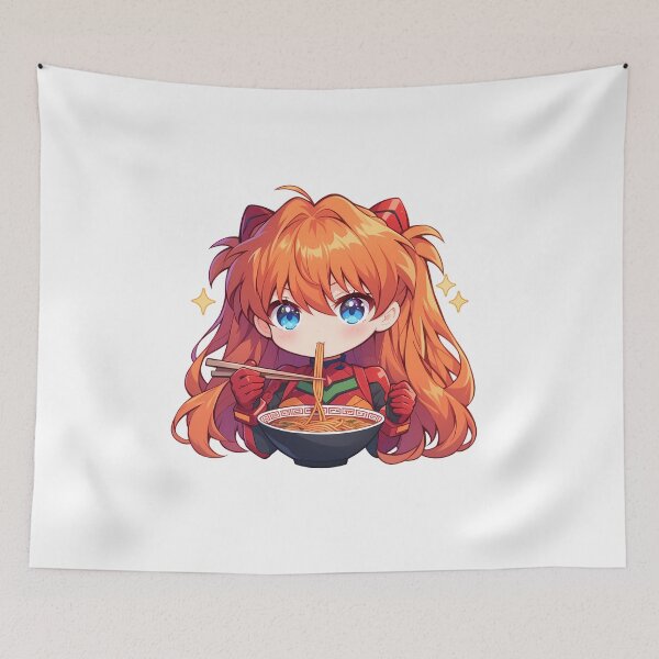 Item preview, Soryu Neon Asuka Langley Evangelion Chibi Fiery Ramen Anime designed and sold by SuperTeamCanada.