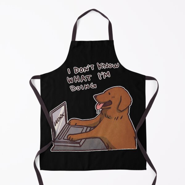 Item preview, Red Golden retriever working | I don't know what I'm doing | Funny golden retriever memes designed and sold by Golden Turtle Studio.