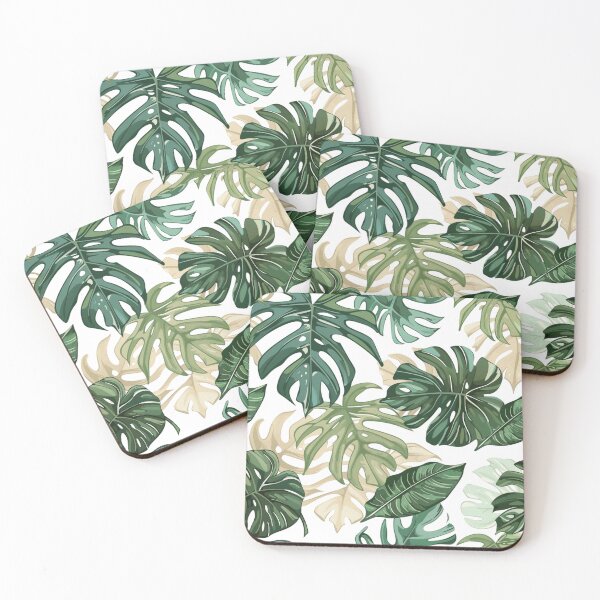 Item preview, Tropical Monstera Leaves Pattern – Botanical Jungle Art designed and sold by MooDigitalArt.
