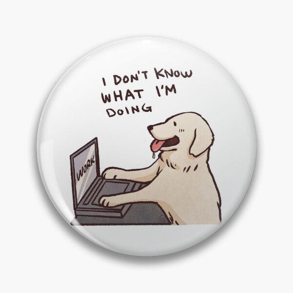 Item preview, English Cream Golden retriever working | I don't know what I'm doing | Funny golden retriever memes designed and sold by Golden Turtle Studio.