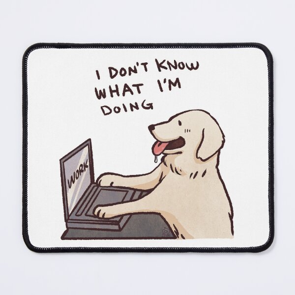 Item preview, English Cream Golden retriever working | I don't know what I'm doing | Funny golden retriever memes designed and sold by Golden Turtle Studio.