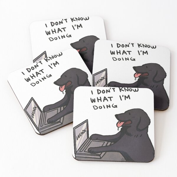 Item preview, Flat Haired Retriever Working | I don't know what I'm doing | Funny golden retriever memes designed and sold by Golden Turtle Studio.