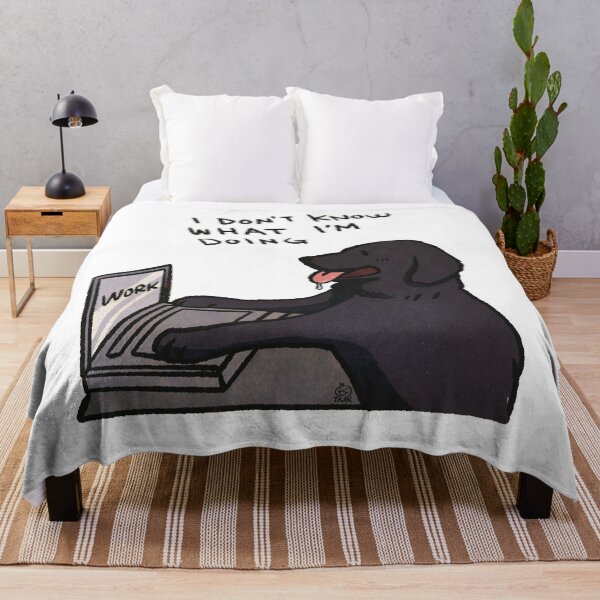 Item preview, Flat Haired Retriever Working | I don't know what I'm doing | Funny golden retriever memes designed and sold by Golden Turtle Studio.