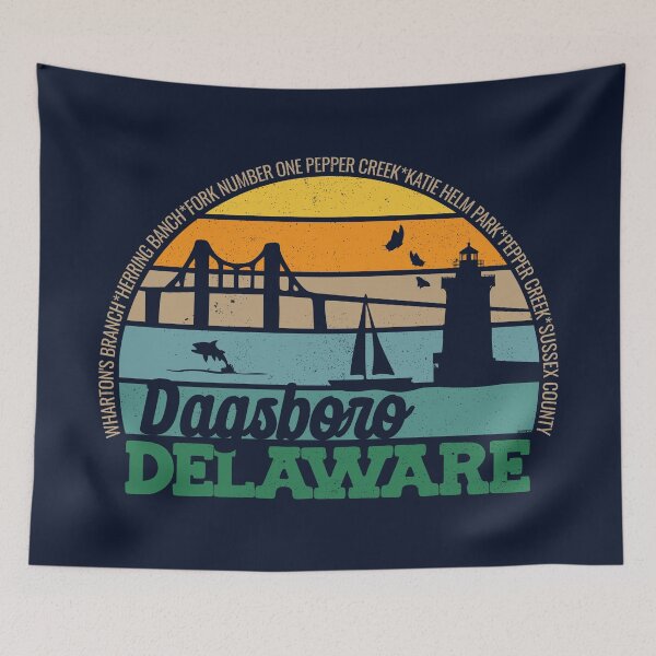 Item preview, Dagsboro Delaware Retro Sunset Local Pride Logo  designed and sold by CRHPOD20.
