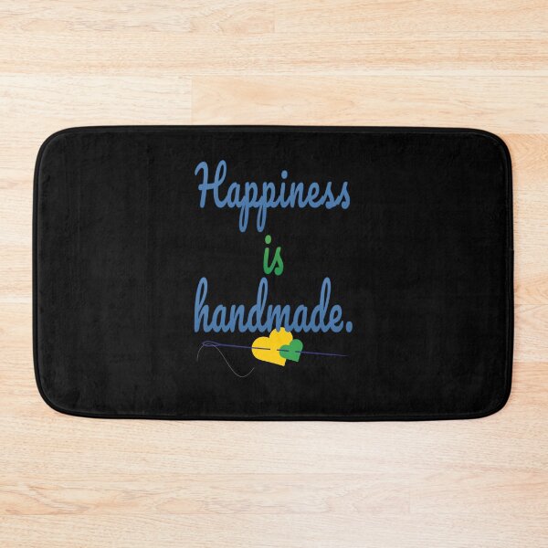 Item preview, Happiness Is Handmade – Heartfelt Craft Quote Design designed and sold by ArtVibeDesign.