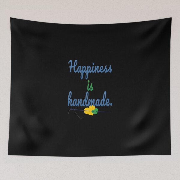 Item preview, Happiness Is Handmade – Heartfelt Craft Quote Design designed and sold by ArtVibeDesign.