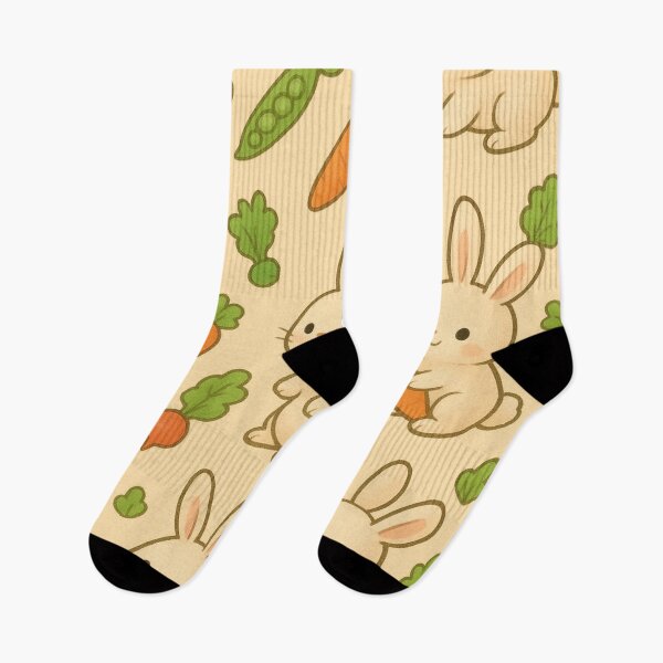 Item preview, Cute Rabbits with Carrots and Veggies Pattern designed and sold by FLATVAC STICKER.
