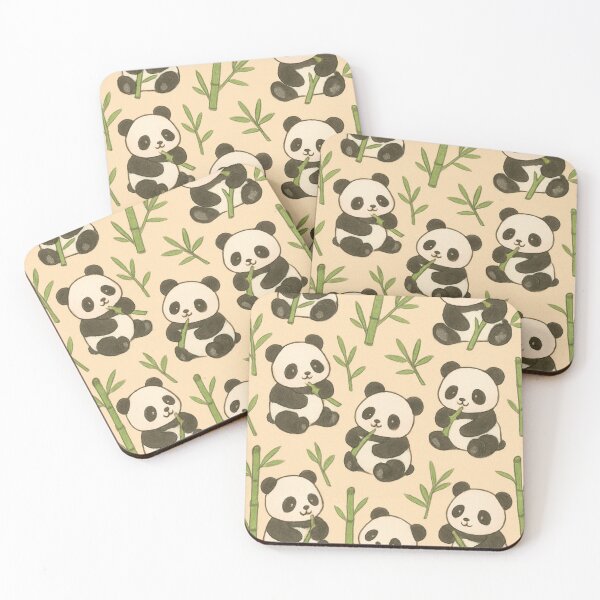 Item preview, Cute Panda with Bamboo Pattern designed and sold by FLATVAC STICKER.