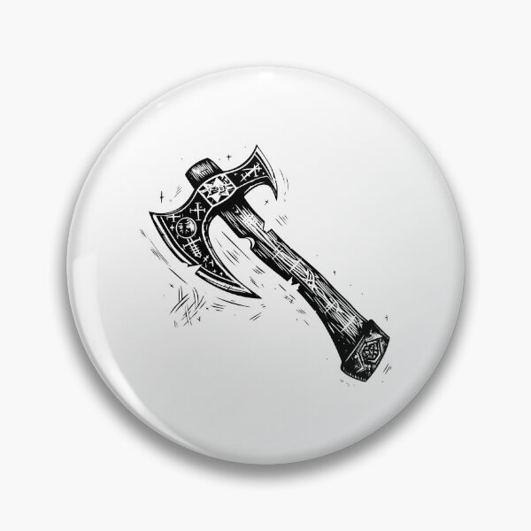 Item preview, Rune-Etched Battle Axe – Norse Fantasy Weapon Illustration designed and sold by inkoutninja.