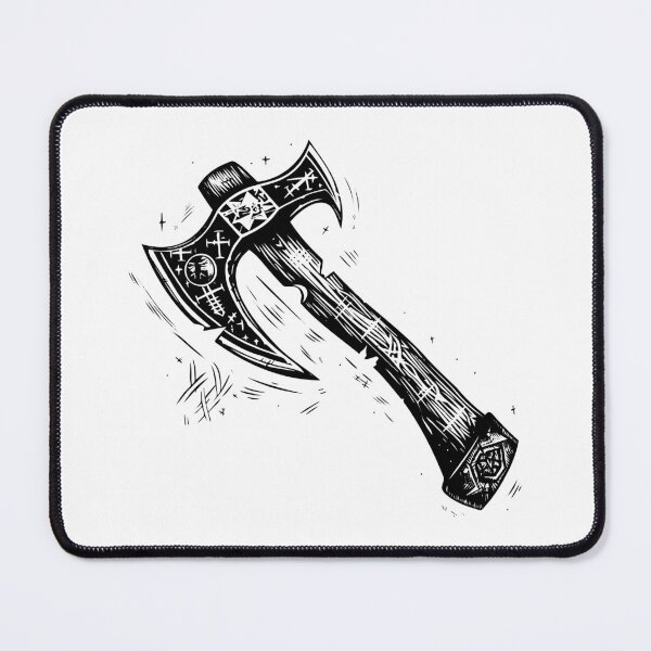 Item preview, Rune-Etched Battle Axe – Norse Fantasy Weapon Illustration designed and sold by inkoutninja.