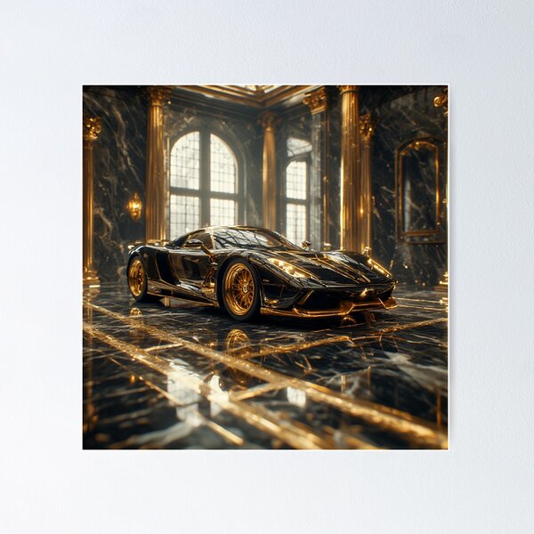 Item preview, Gold Super Car Art  designed and sold by TheDarkWardrobe.