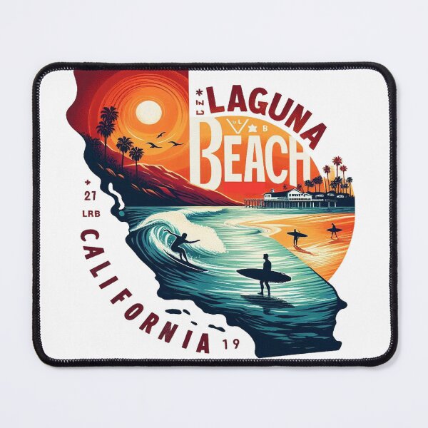 Item preview, Watercolor California Art Travel Print of Laguna beach - Surfer beach designed and sold by erkinmaddison.