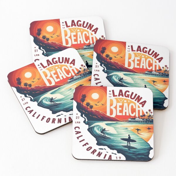 Item preview, Watercolor California Art Travel Print of Laguna beach - Surfer beach designed and sold by erkinmaddison.