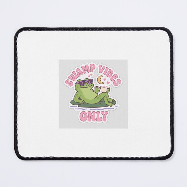 Item preview, Swamp Vibes Only Frog Sticker – Cute Retro Car Decal, Chill Frog on Lily Pad with Coffee designed and sold by Fusion bros.