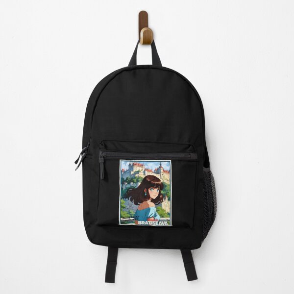 Item preview, Retro Anime Girl from Bratislava Slovakia Vintage Travel Romantic Quote designed and sold by Kawaii-Sky.
