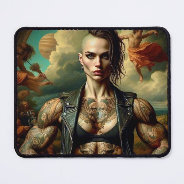 Item preview, Tattooed Valkyrie – Warrior Goddess in a Cosmic Renaissance designed and sold by Ghost Archer Illusions.