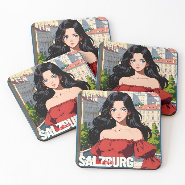 Item preview, Retro Anime Girl from Salzburg Austria Vintage Travel Romantic Quote designed and sold by Kawaii-Sky.