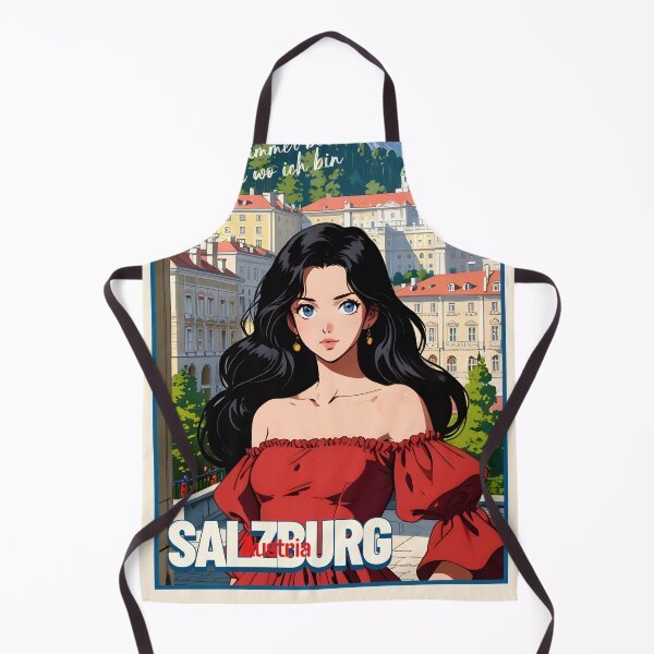 Item preview, Retro Anime Girl from Salzburg Austria Vintage Travel Romantic Quote designed and sold by Kawaii-Sky.