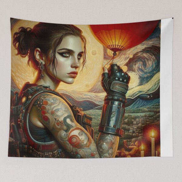 Item preview, Tattooed Valkyrie – Warrior Goddess in a Cosmic Renaissance designed and sold by Ghost Archer Illusions.