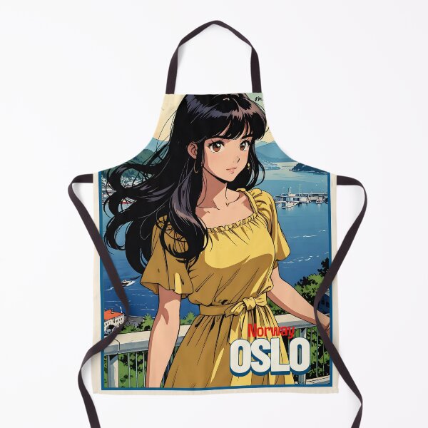 Item preview, Oslo Norway Retro Anime Girl Europe Vintage Travel Romantic Quote designed and sold by Kawaii-Sky.