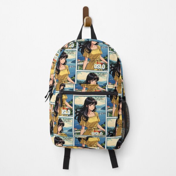 Item preview, Oslo Norway Retro Anime Girl Europe Vintage Travel Romantic Quote designed and sold by Kawaii-Sky.