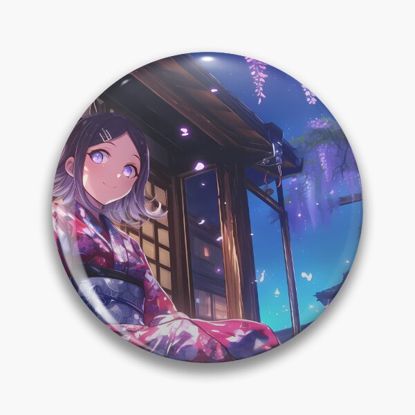 Item preview, Anime Maki Harukawa Danganronpa Game Yukata Wisteria Moonlight Glow designed and sold by earlobejerk.