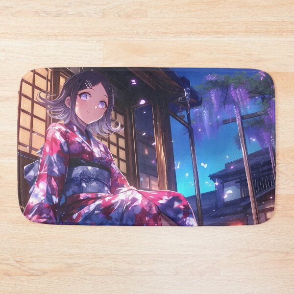 Item preview, Anime Maki Harukawa Danganronpa Game Yukata Wisteria Moonlight Glow designed and sold by earlobejerk.
