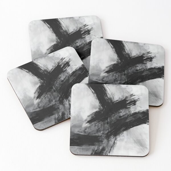 Item preview, Minimalist Black White Grey Abstract Painting designed and sold by svarupa.