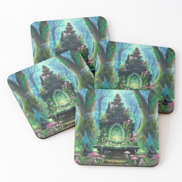 Item preview, Enchanted Altar – Pink Mushrooms, Candles & Nature Magic designed and sold by WitchPrint.