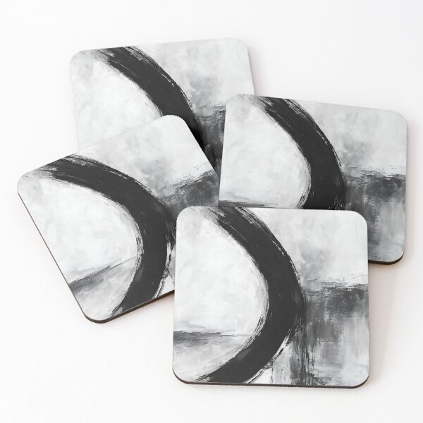 Item preview, Minimalist Black White Grey Abstract Painting designed and sold by svarupa.