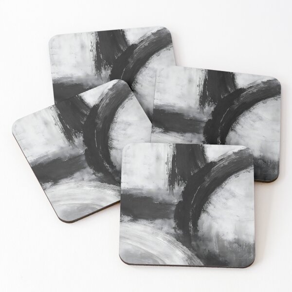 Item preview, Minimalist Black White Grey Abstract Painting designed and sold by svarupa.