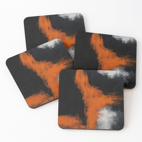 Item preview, Minimalist Black Orange Abstract Painting designed and sold by svarupa.