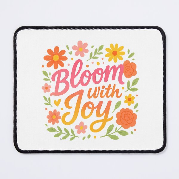 Item preview, Bloom with Joy – Colorful Floral Typography Design designed and sold by SteffaArt.